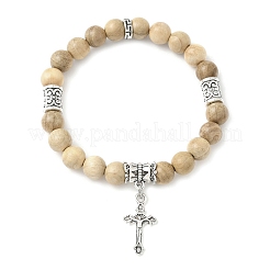 Cross Alloy Charm Bracelets&nbsp;BJEW-JB12357-03