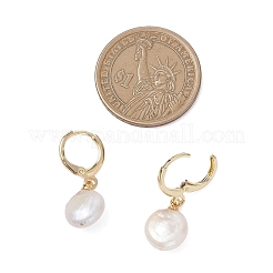 Natural Pearl Leverback Earrings&nbsp;EJEW-JE06877-02
