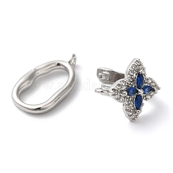 Brass Micro Pave Cubic Zirconia Fold Over Clasps&nbsp;KK-G503-26P
