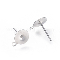 Tarnish Resistant 304 Stainless Steel Stud Earring Findings&nbsp;STAS-E025-1D-P