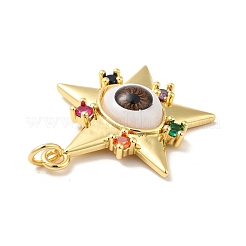 Brass Micro Pave Colorful Cubic Zirconia Pendants&nbsp;ZIRC-E006-05G-02