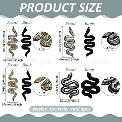 4Pcs 4 Styles Sew on Patches&nbsp;PATC-FG0002-87