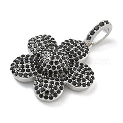 Rack Plating Brass Micro Pave Clear Cubic Zirconia Pendants&nbsp;KK-G515-63P-02