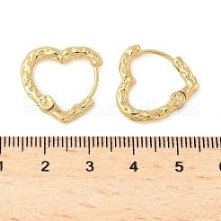 304 Stainless Steel Hammered Heart Hoop Earrrings&nbsp;X-EJEW-U065-02A-G