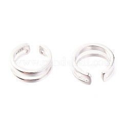 Anti-Tarnish Rhodium Plated 925 Sterling Silver Cuff Earrings&nbsp;EJEW-H124-07P