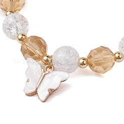 10mm Round Imitation Austrian Crystal & Crackle Acrylic Beaded Stretch Bracelets&nbsp;BJEW-JB10556-01
