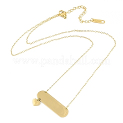 Ion Plating(IP) 304 Stainless Steel Love Heart Tag Pendant Necklaces for Women&nbsp;NJEW-K276-30G