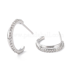 Sparkling Half Hoop Cubic Zirconia Earrings&nbsp;EJEW-C002-01P-RS