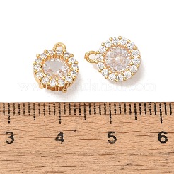 Brass Micro Pave Clear Cubic Zirconia Pendants&nbsp;KK-M294-17G
