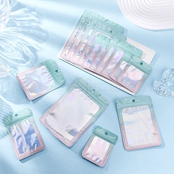 50Pcs 5 Styles Rectangle Glitter Holographic PVC Resealable Packaging Bags&nbsp;ABAG-FP0001-06A
