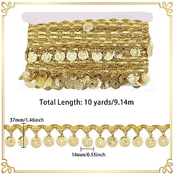 Polyester Metallic Thread & Sequins Lace Tassel Ribbon&nbsp;OCOR-WH0105-237B