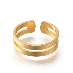 304 Stainless Steel Cuff Rings for Women&nbsp;RJEW-S238-05G