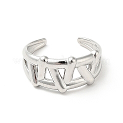 Non-Tarnish 304 Stainless Steel Open Cuff Ring&nbsp;RJEW-I085-17P