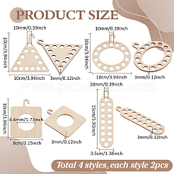 8Pcs 4 Styles Wood Thread Winding Boards&nbsp;DIY-WH0888-169