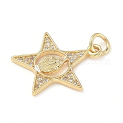 Brass Micro Pave Cubic Zirconia Pendants&nbsp;ZIRC-I356-25G