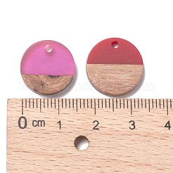 8 Colors Resin & Walnut Wood Pendants&nbsp;RESI-X0001-30A