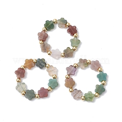 3Pcs Natural Indian Agate Finger Rings&nbsp;RJEW-JR00893