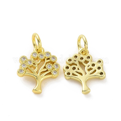 Brass Micro Pave Cubic Zirconia Charms&nbsp;KK-E068-VF063-1
