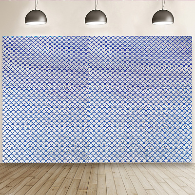 Fishscale Pattern Polyester Fabrics&nbsp;DIY-WH0304-508A-1