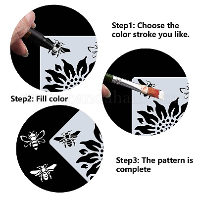 4Pcs 4 Styles Bees Theme PET Plastic Hollow Out Drawing Painting Stencils Templates Sets&nbsp;DIY-WH0299-001-1