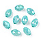 Opaque Acrylic Beads, Dyed, AB Color, Faceted, Oval, Cyan, 12x8mm, Hole: 2.5mm, about 1120pcs/500g