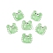 Transparent Glass Beads, Hand Painted Beads, Crab, Light Green, 12.5x14x7mm, Hole: 1mm