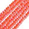 Electroplate Glass Beads Strands, Faceted, Bicone, Orange Red, 5.5~6x5mm, Hole: 1.2mm, about 78~79pcs/strand, 15.35~15.55''(39~39.5cm)