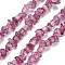 Transparent Crackle Glass Beads Strands, Chips, Medium Purple, 3~7x8.5~12.5mm, Hole: 1.4mm, about 32.48''(82.5cm)