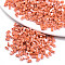 FGB 2-Hole Glass Seed Beads, Opaque Colours Lustered, Rectangle, Coral, 4.5~5.5x2x2~2.5mm, Hole: 0.5~0.8mm, about 2000pcs/bag