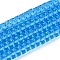 Transparent Glass Beads Strands, Flat Round, Dodger Blue, 6~6.5x3~3.5mm, Hole: 0.8~1mm, about 112~120pcs/strand, 14.57~15.16''(37~38.5cm)