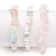 Chips Natural Rose Quartz & Morganite & Howlite Beaded Stretch Bracelets Sets&nbsp;BJEW-JB05332-04-1