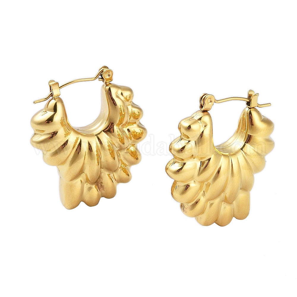 Unbranded 304 Stainless Steel Gold Hoop Earrings – Thin Pin, 1x0.8mm (P620)