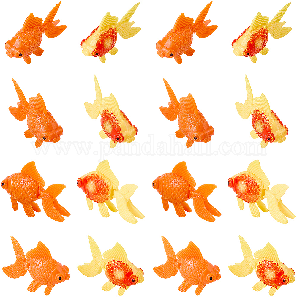 Wholesale 30Pcs 2 Colors Resin Gold Fish Display Decorations ...