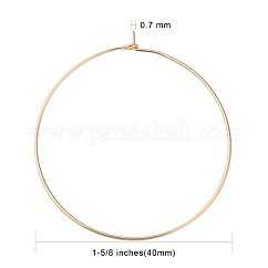 316 Surgical Stainless Steel Wine Glass Charms Rings, Hoop Earring Findings, DIY Material for Basketball Wives Hoop Earrings, Real 18k Gold Plated, 45x40x0.7mm, 21 Gauge