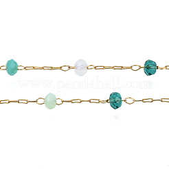 Glass Faceted Round Beaded Chains&nbsp;CHS-N003-07