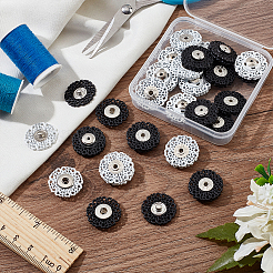 24 Sets 2 Colors Zinc Alloy Snap Buttons&nbsp;BUTT-NB0001-50