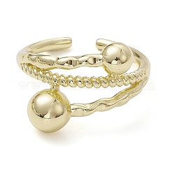 Rack Plating Brass Open Cuff Rings&nbsp;RJEW-K257-21G