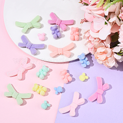 30Pcs 3 Styles Flocky Acrylic Bunny Beads&nbsp;OACR-YW0002-38