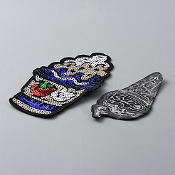 Summer Food Theme Polyester & Sequin Embroidery Cloth Iron on Patches&nbsp;PATC-WH0001-125