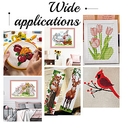 6Pcs 2 Colors Cotton Rectangle Cross-Stitch Fabric&nbsp;DIY-AR0004-83