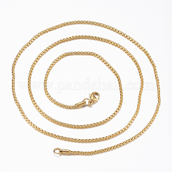 304 Stainless Steel Box Chain Necklaces&nbsp;NJEW-L450-05G