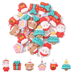 24Pcs 6 Styles Christmas Opaque Resin Pendants&nbsp;RESI-FS0001-43