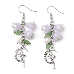3 Pairs 3 Colors Shell Pearl Beads & Imitation Jelly Acrylic Dangle Earrings&nbsp;EJEW-TA00573