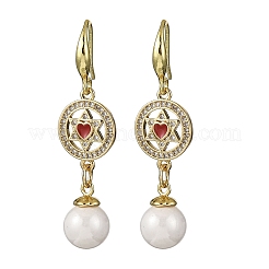 Brass Micro Pave Clear Cubic Zirconia Dangle Earrings&nbsp;EJEW-F362-03G