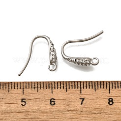 304 Stainless Steel Rhinestone Earring Hooks&nbsp;STAS-D310-01P-01