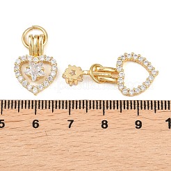 Brass Micro Pave Clear Cubic Zirconia Pendants&nbsp;KK-H262-09G
