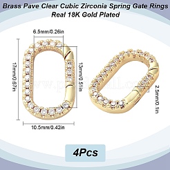 4Pcs Rack Plated Brass Micro Pave Clear Cubic Zirconia Clasps&nbsp;KK-SC0005-73