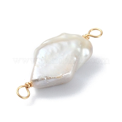 Natural Baroque Pearl Keshi Pearl Copper Wire Wrapped Connector Charms&nbsp;PALLOY-JF02085-01