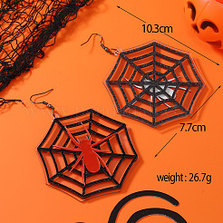 Acrylic Spider with Web Dangle Earrings&nbsp;SD9923