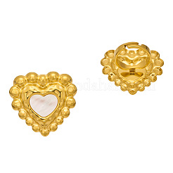 316L Stainless Steel & Natural Shell Cuff Open Rings&nbsp;WG4BFEC-01